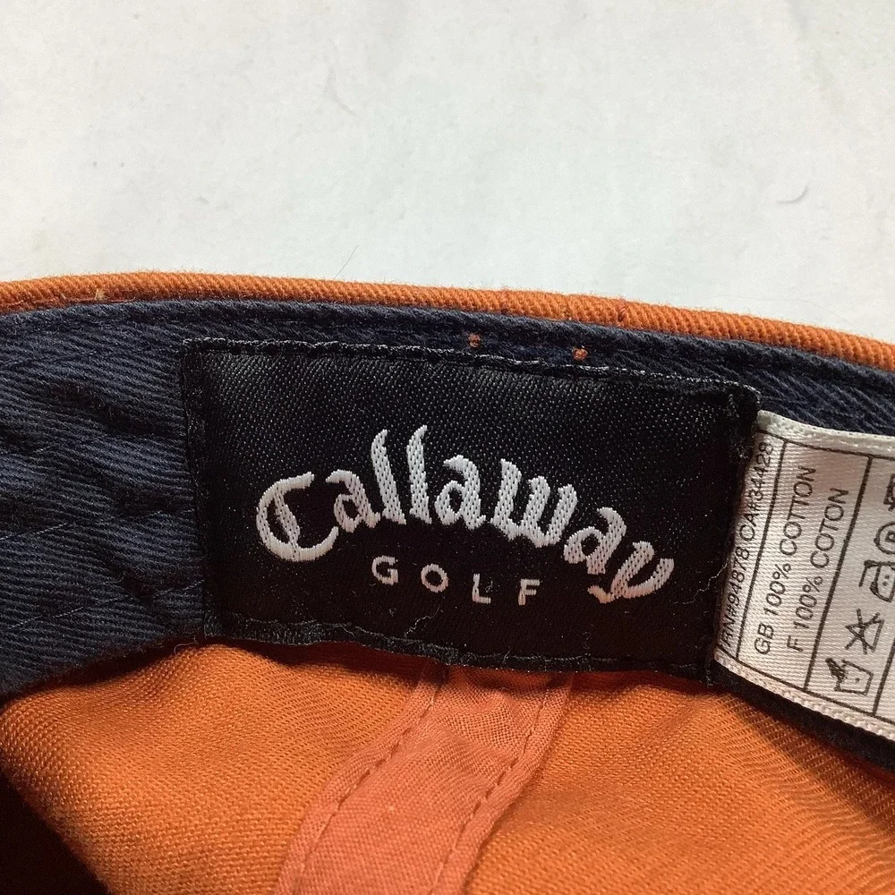 Callaway Golf‎ Hat Orange Baseball Cap Adjustable Strapback Logo Mens